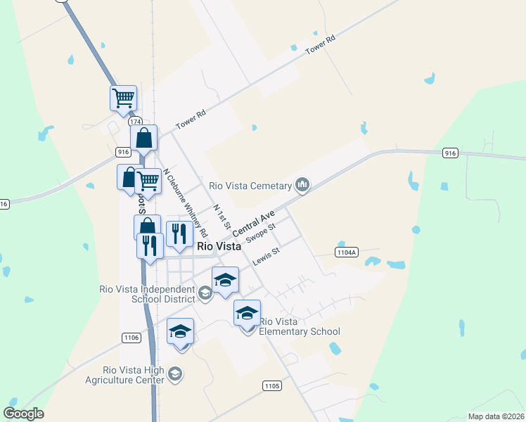 map of restaurants, bars, coffee shops, grocery stores, and more near 601 Central Avenue in Rio Vista