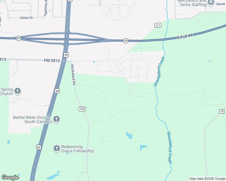 map of restaurants, bars, coffee shops, grocery stores, and more near 260 Saddle Creek Drive in Tyler