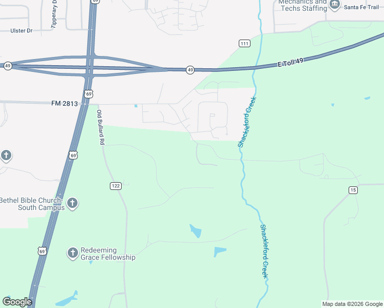 map of restaurants, bars, coffee shops, grocery stores, and more near 260 Saddle Creek Drive in Tyler