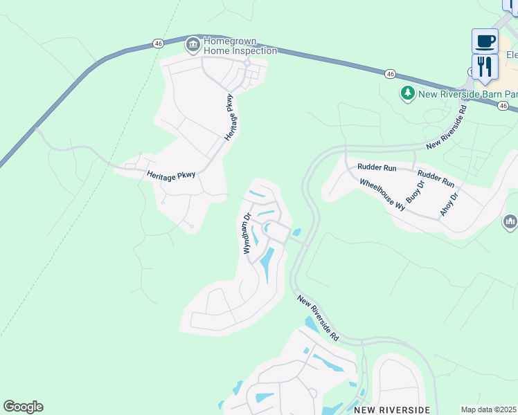 map of restaurants, bars, coffee shops, grocery stores, and more near 11 Ashbourne Court in Bluffton