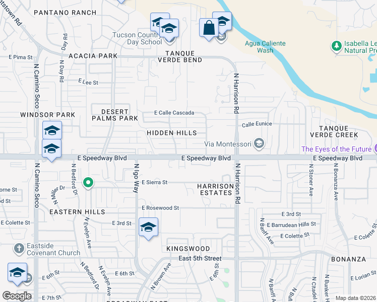 map of restaurants, bars, coffee shops, grocery stores, and more near 9241 East Helen Street in Tucson