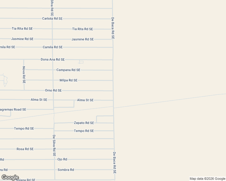 map of restaurants, bars, coffee shops, grocery stores, and more near De Baca Road Southeast in Deming