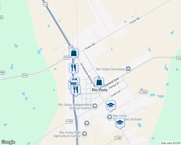 map of restaurants, bars, coffee shops, grocery stores, and more near 309 North 1st Street in Rio Vista