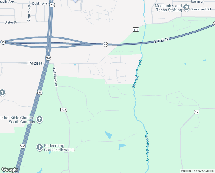 map of restaurants, bars, coffee shops, grocery stores, and more near 9390 Stonebank Crossing in Tyler