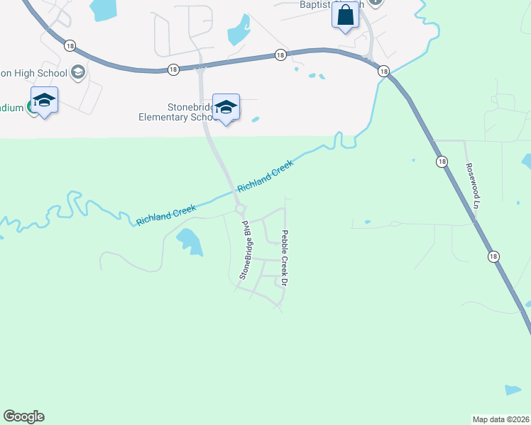 map of restaurants, bars, coffee shops, grocery stores, and more near 411 Sand Stone Place in Brandon