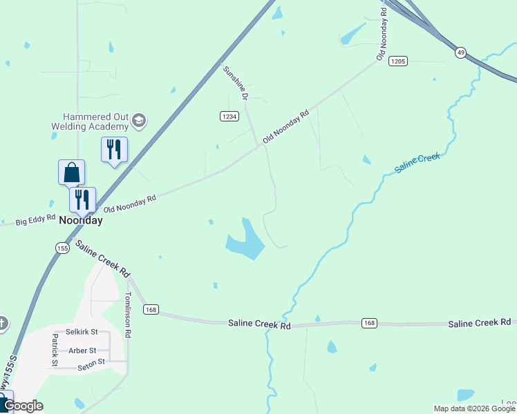 map of restaurants, bars, coffee shops, grocery stores, and more near 16611 County Road 192 in Tyler