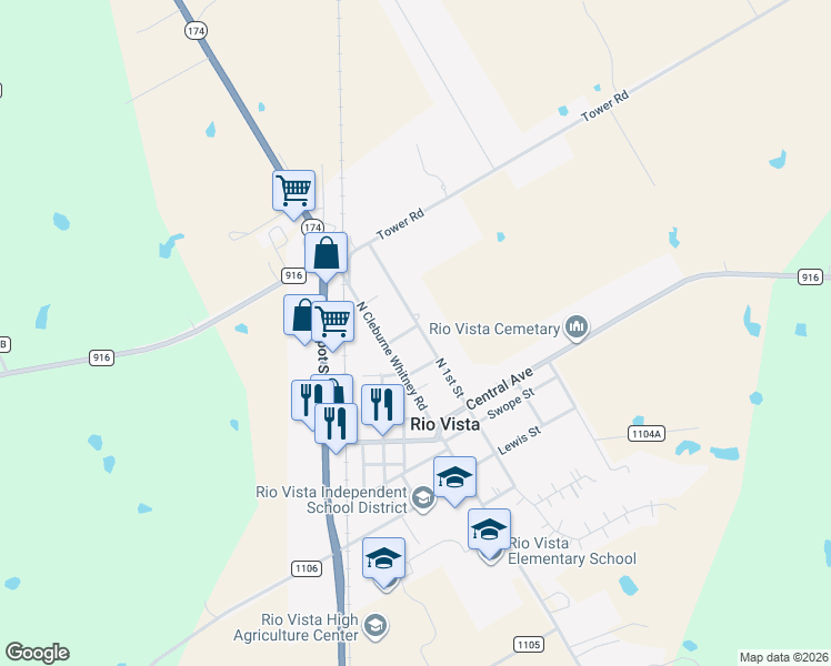 map of restaurants, bars, coffee shops, grocery stores, and more near 309 N 1st St in Rio Vista