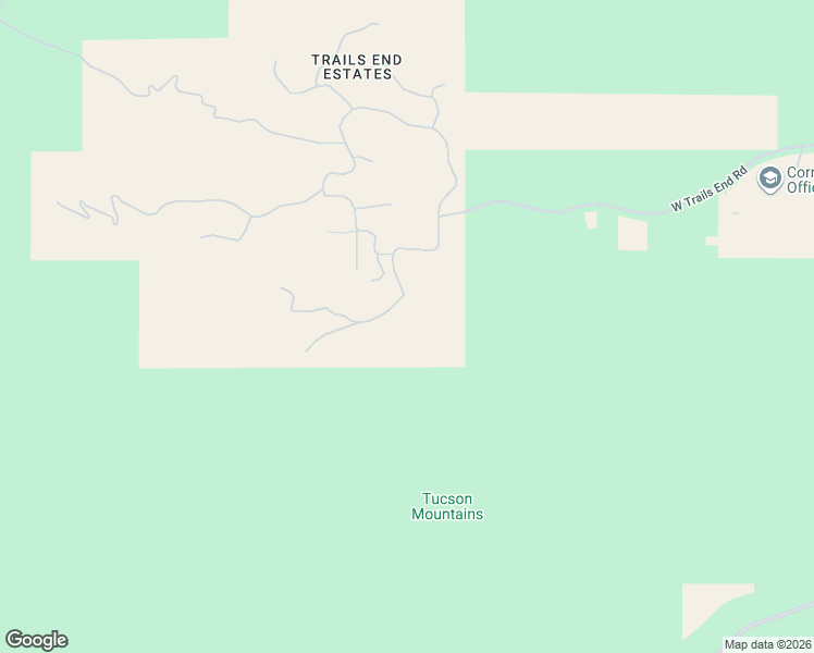 map of restaurants, bars, coffee shops, grocery stores, and more near 6321 West Trails End Road in Tucson