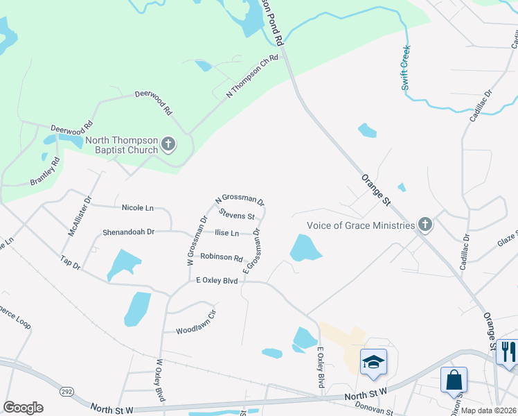 map of restaurants, bars, coffee shops, grocery stores, and more near 1304 North Grossman Drive in Vidalia