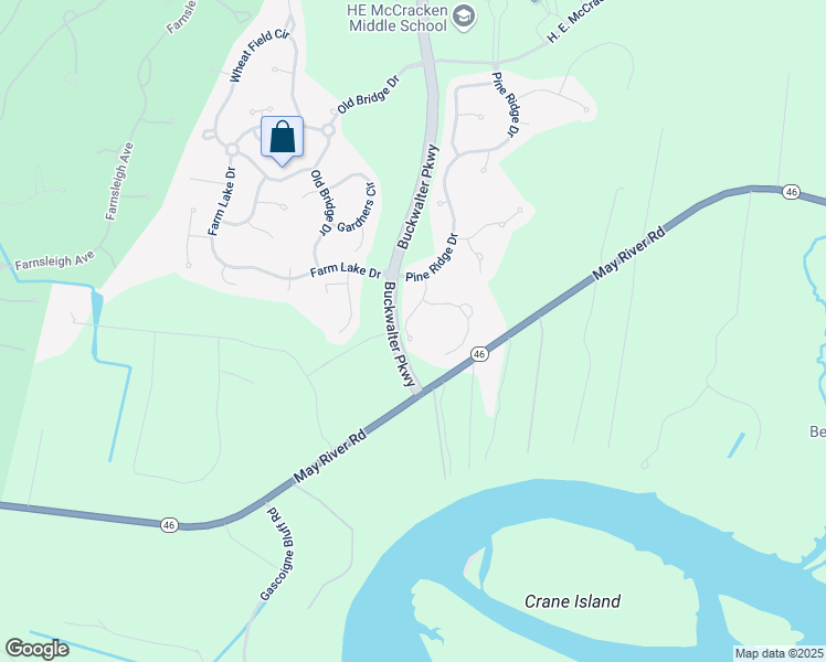 map of restaurants, bars, coffee shops, grocery stores, and more near 23 Spruce Drive in Bluffton