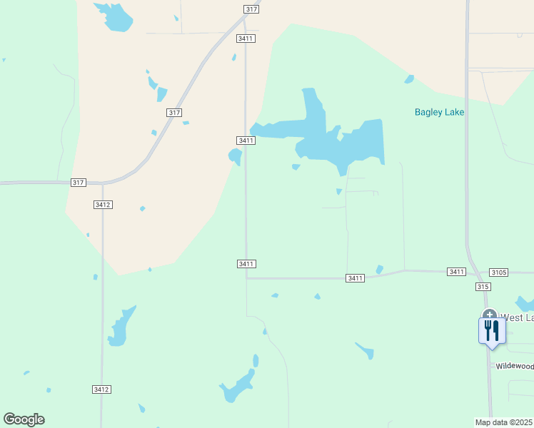 map of restaurants, bars, coffee shops, grocery stores, and more near 19725 County Road 3411 in Chandler