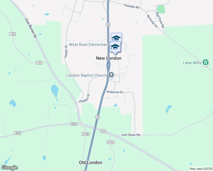 map of restaurants, bars, coffee shops, grocery stores, and more near 943 Main Street in Overton