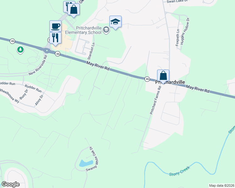 map of restaurants, bars, coffee shops, grocery stores, and more near 26 Stillwell Road in Bluffton