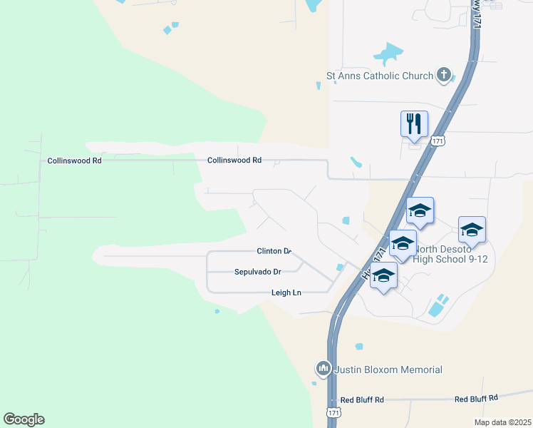 map of restaurants, bars, coffee shops, grocery stores, and more near Nelda Circle in Stonewall