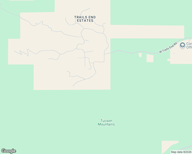 map of restaurants, bars, coffee shops, grocery stores, and more near 6321 West Trails End Road in Tucson