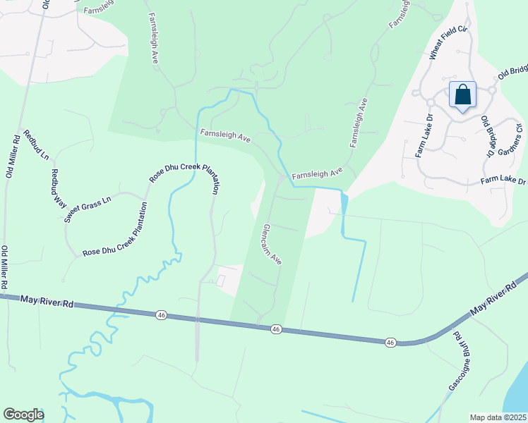 map of restaurants, bars, coffee shops, grocery stores, and more near 83 Glencairn Avenue in Bluffton