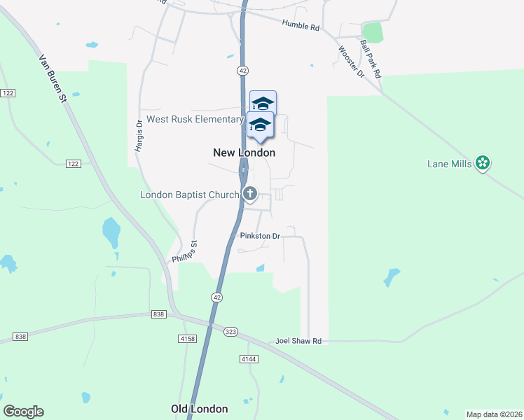 map of restaurants, bars, coffee shops, grocery stores, and more near 958 Church Street in Overton