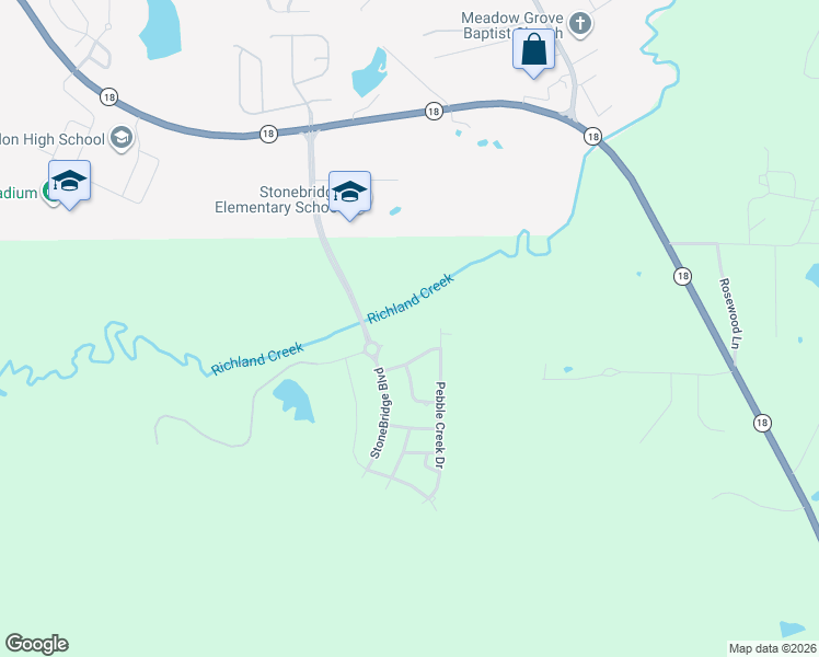 map of restaurants, bars, coffee shops, grocery stores, and more near 411 Sand Stone Place in Brandon