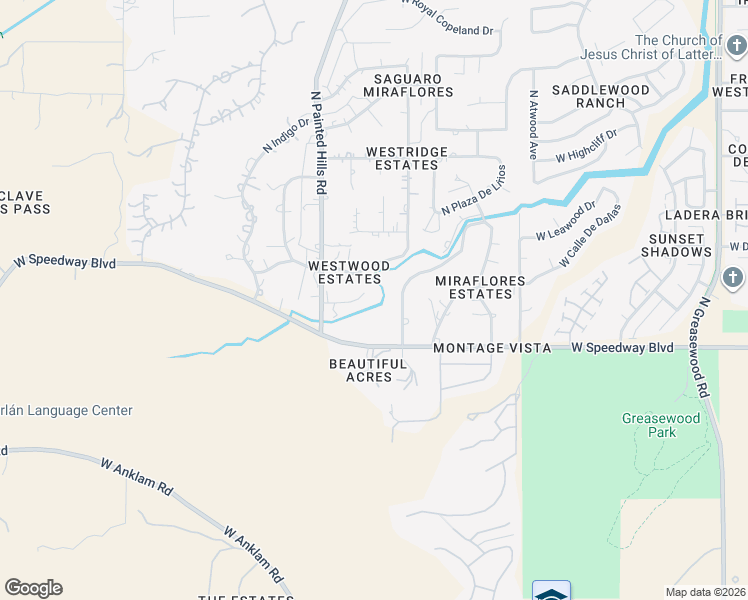 map of restaurants, bars, coffee shops, grocery stores, and more near 3212 West Westwood Place in Tucson