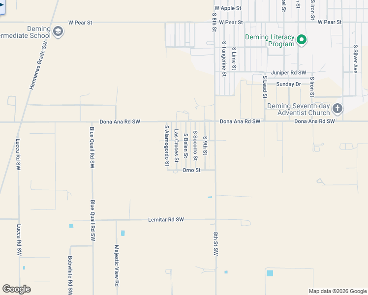 map of restaurants, bars, coffee shops, grocery stores, and more near 3014 South Socorro Street in Deming