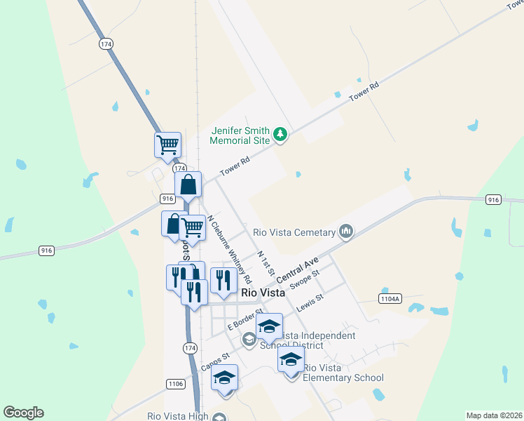 map of restaurants, bars, coffee shops, grocery stores, and more near in Rio Vista