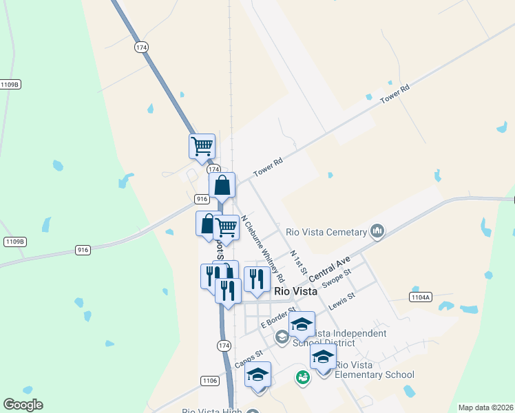 map of restaurants, bars, coffee shops, grocery stores, and more near 503 N 1st St in Rio Vista