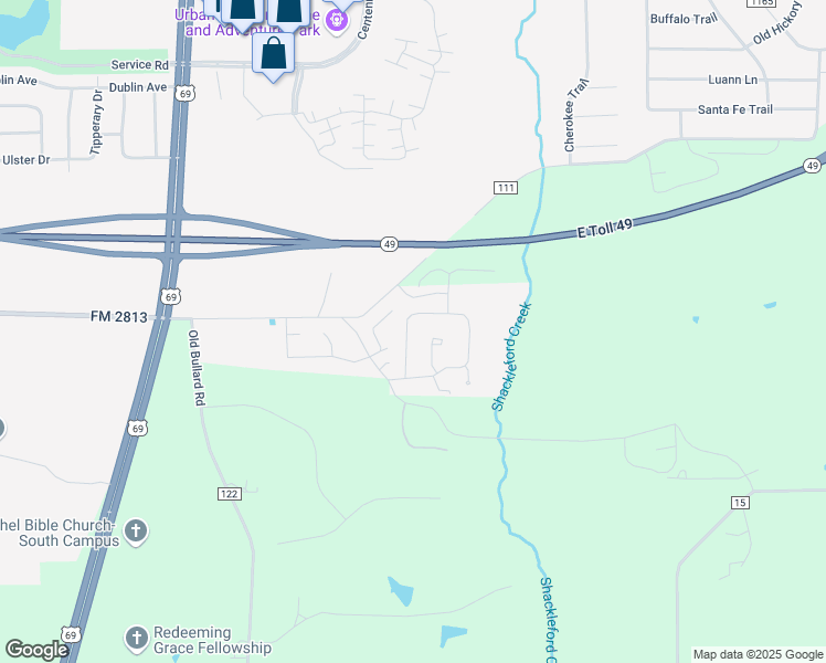 map of restaurants, bars, coffee shops, grocery stores, and more near 9147 Eddy Water Circle in Tyler