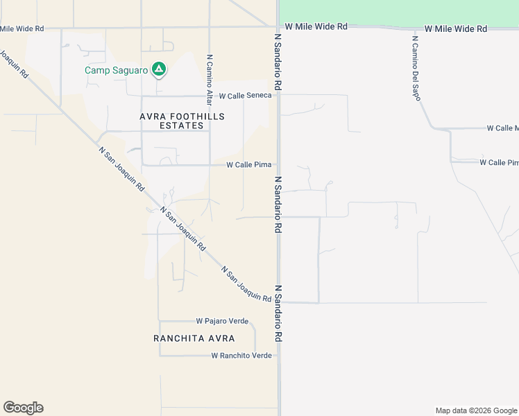 map of restaurants, bars, coffee shops, grocery stores, and more near 1401 North Sandario Road in Tucson