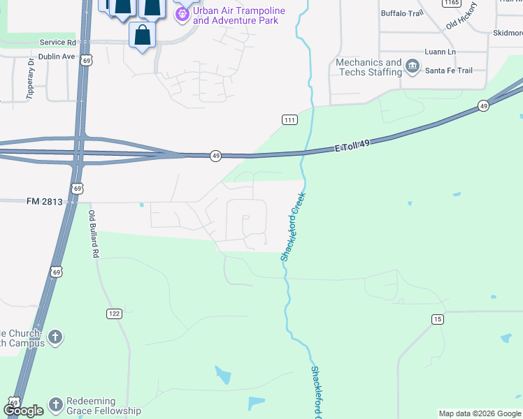 map of restaurants, bars, coffee shops, grocery stores, and more near 9213 Stonebank Crossing in Tyler