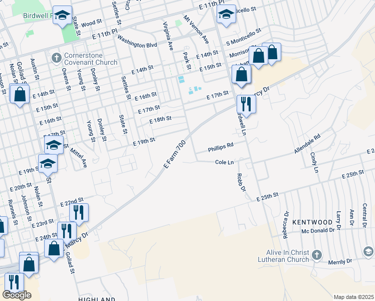 map of restaurants, bars, coffee shops, grocery stores, and more near 1500 Farm to Market Road 700 in Big Spring