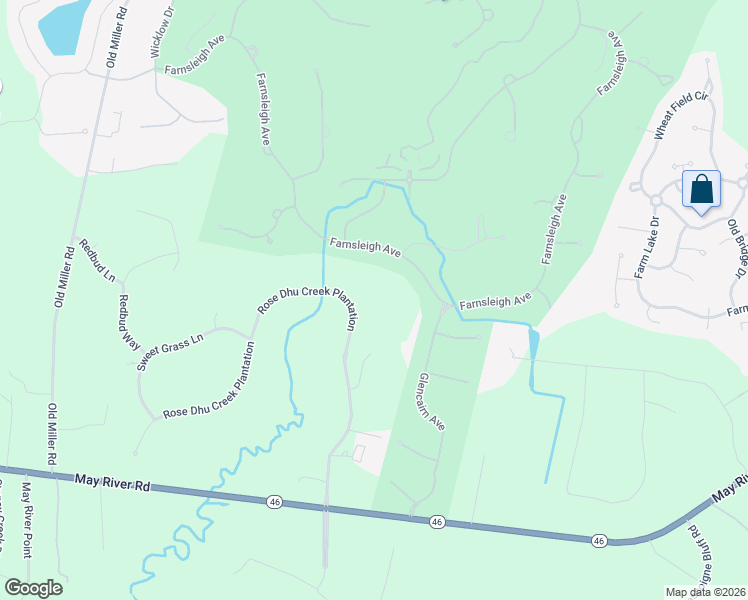 map of restaurants, bars, coffee shops, grocery stores, and more near 42 Rose Dhu Creek Plantation Dr in Bluffton