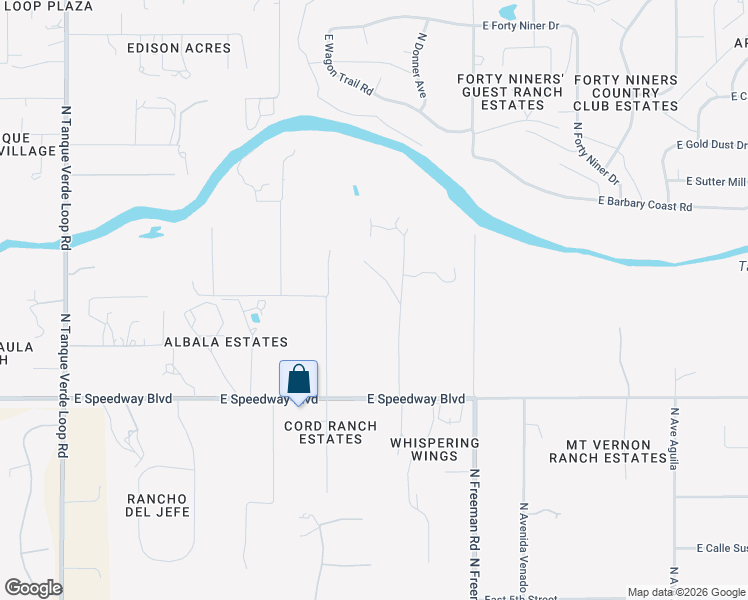 map of restaurants, bars, coffee shops, grocery stores, and more near 1381 North Smokey Springs Road in Tucson