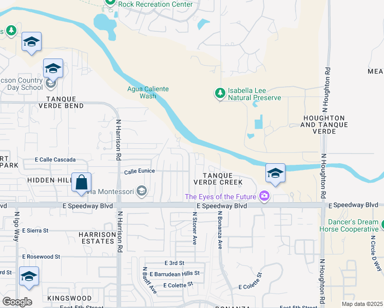 map of restaurants, bars, coffee shops, grocery stores, and more near 1400 North Arbor Circle in Tucson