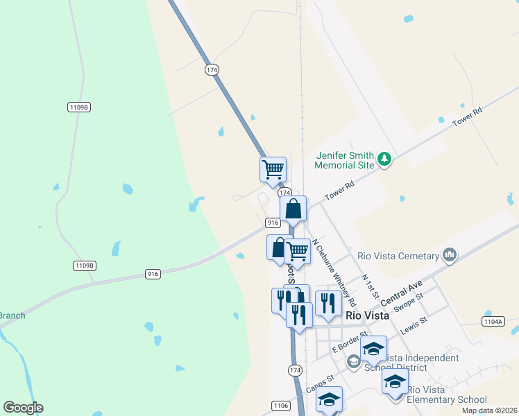 map of restaurants, bars, coffee shops, grocery stores, and more near 125 Quail Meadows Drive in Rio Vista