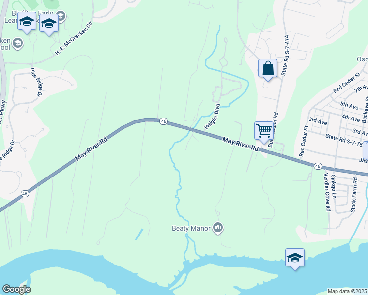 map of restaurants, bars, coffee shops, grocery stores, and more near 34 Vinel Lane in Bluffton