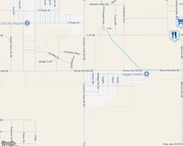 map of restaurants, bars, coffee shops, grocery stores, and more near 3001 Driver in Deming