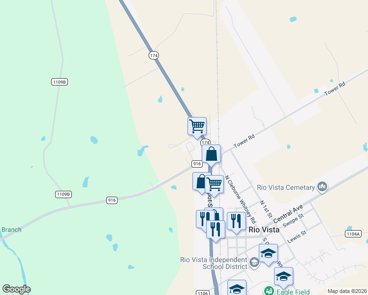 map of restaurants, bars, coffee shops, grocery stores, and more near 125 Quail Meadows Drive in Rio Vista