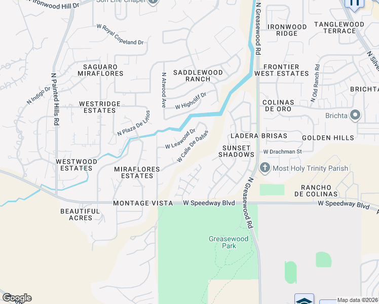 map of restaurants, bars, coffee shops, grocery stores, and more near 2788 West Calle De Dalias in Tucson