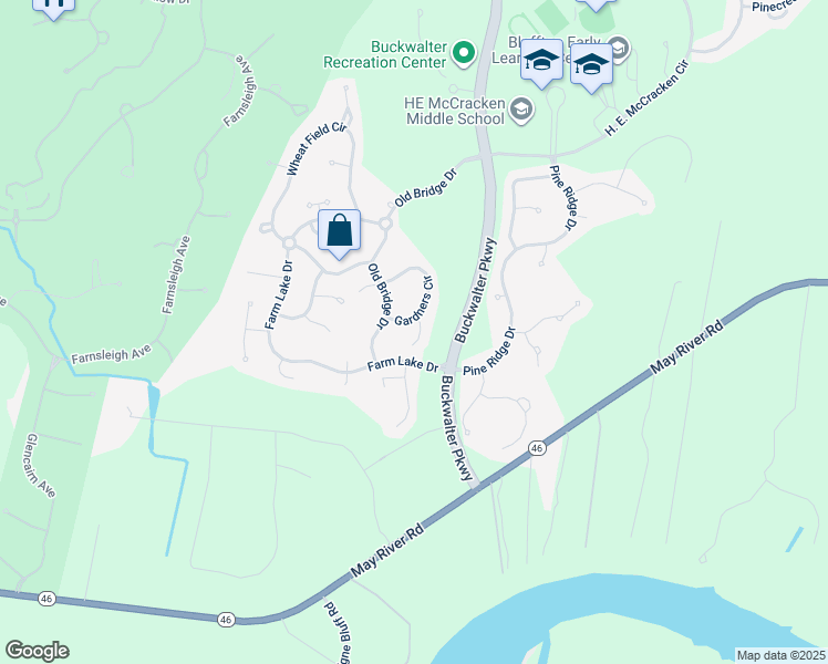map of restaurants, bars, coffee shops, grocery stores, and more near 456 Gardners Lane in Bluffton