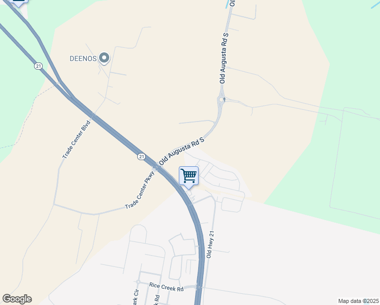 map of restaurants, bars, coffee shops, grocery stores, and more near Old Augusta Road South in Port Wentworth