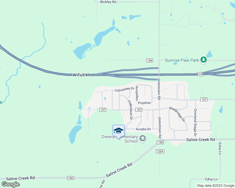 map of restaurants, bars, coffee shops, grocery stores, and more near 16554 Beauregard Drive in Tyler