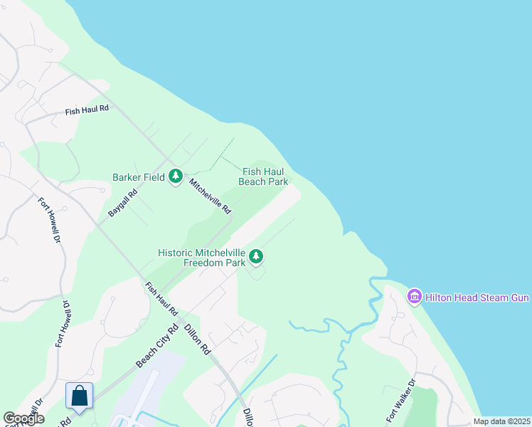 map of restaurants, bars, coffee shops, grocery stores, and more near 239 Beach City Road in Hilton Head Island