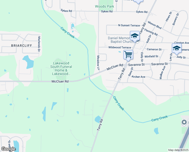 map of restaurants, bars, coffee shops, grocery stores, and more near 189 McCluer Road in Jackson
