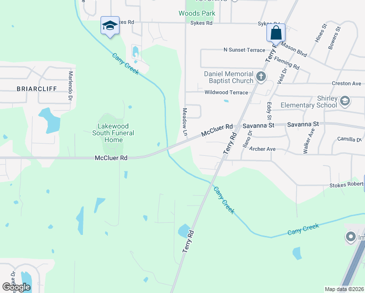 map of restaurants, bars, coffee shops, grocery stores, and more near 3885 Meadow Lane in Jackson