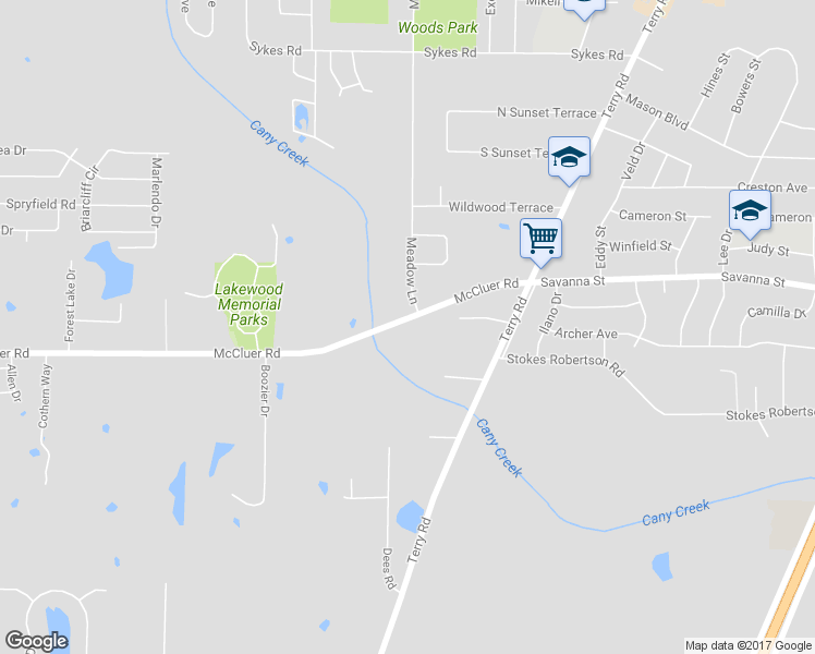 map of restaurants, bars, coffee shops, grocery stores, and more near 189 McCluer Road in Jackson