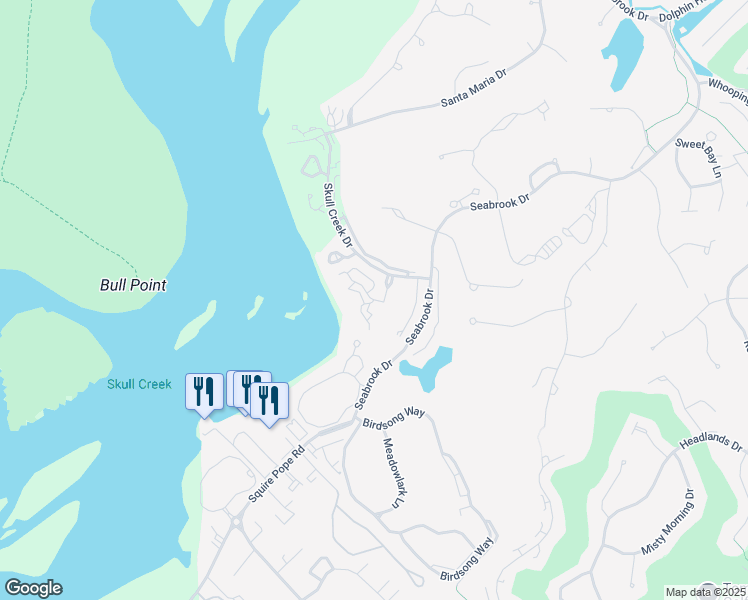 map of restaurants, bars, coffee shops, grocery stores, and more near 101 Governors Harbor in Hilton Head Island