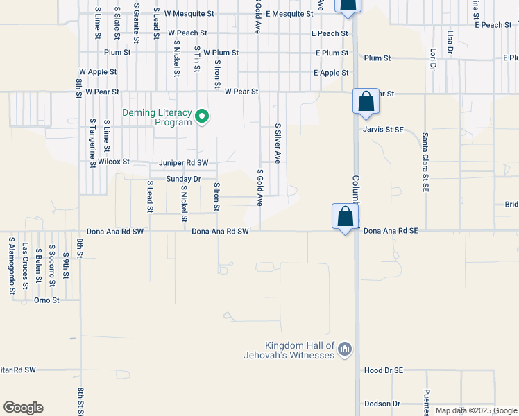map of restaurants, bars, coffee shops, grocery stores, and more near 2815-2899 South Gold Street in Deming