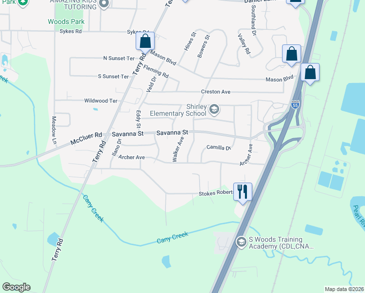 map of restaurants, bars, coffee shops, grocery stores, and more near 3917 Garland Avenue in Jackson