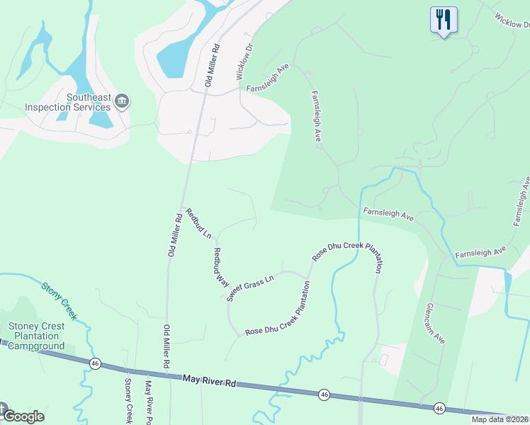 map of restaurants, bars, coffee shops, grocery stores, and more near 16 Dove Tree Lane in Bluffton
