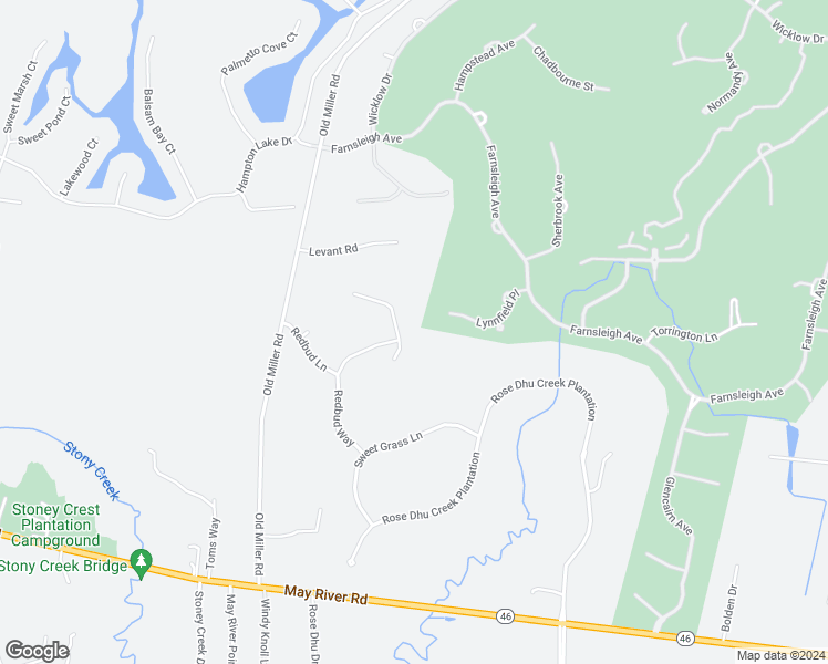 map of restaurants, bars, coffee shops, grocery stores, and more near 16 Dove Tree Lane in Bluffton